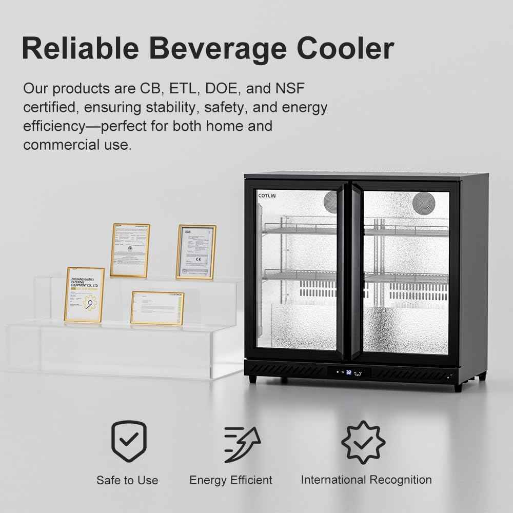 Cotlin 7.4 Cu.Ft Back Bar Beverage Cooler (2-Door) - Auto Defrost