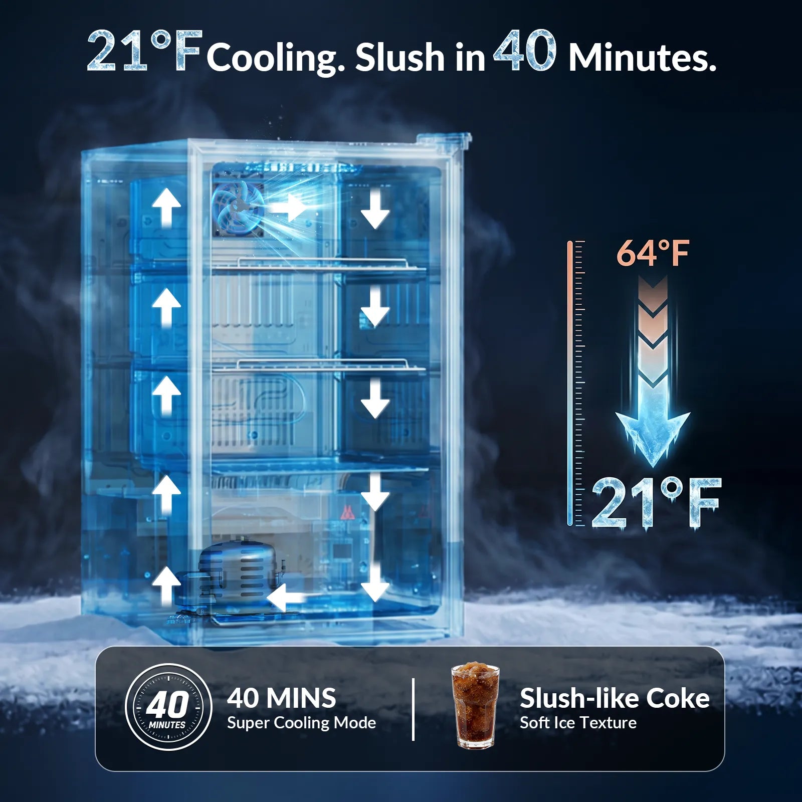 Cotlin 21°F Ultra-Cold Beverage Cooler with Turbo Chill — 95-Can