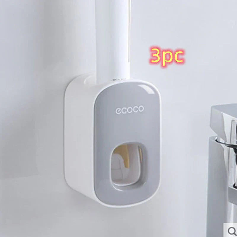 Wall Mounted Automatic Toothpaste Holder Bathroom Accessories Set Dispenser