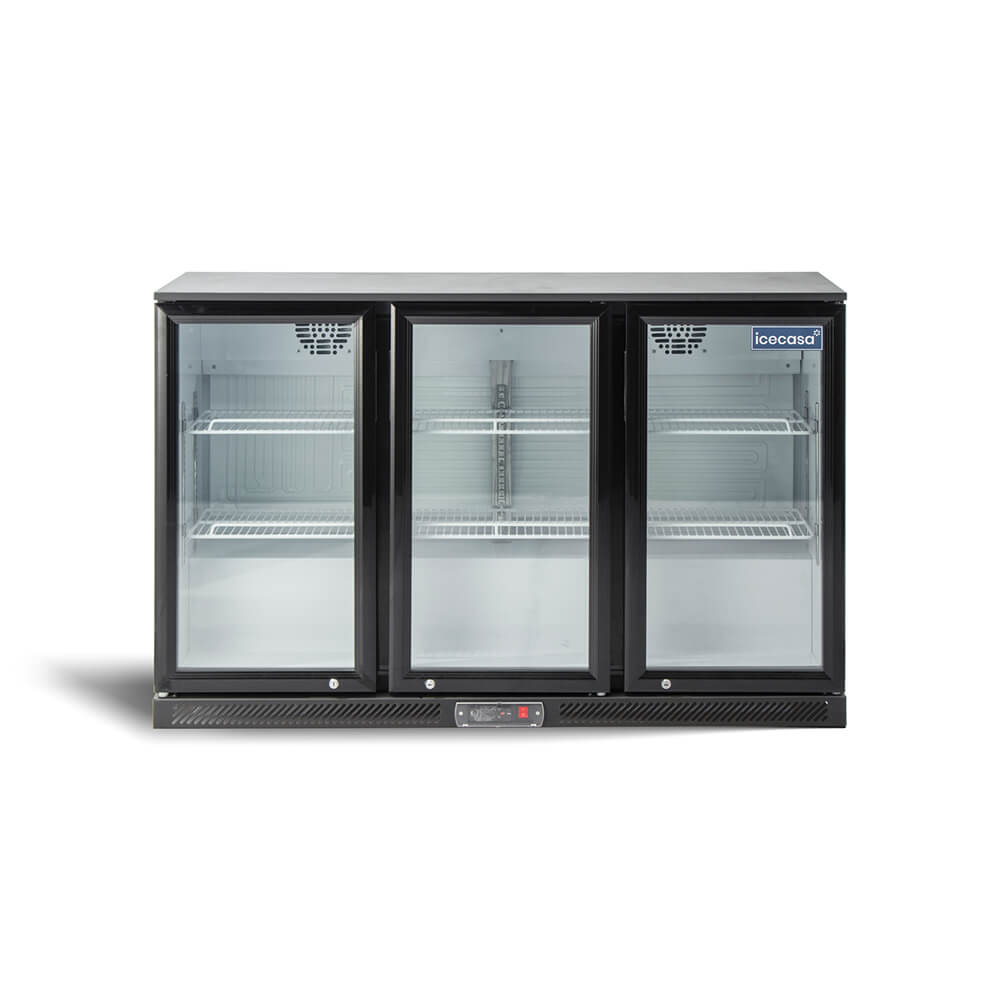 ICECASA Commercial 52.6" 3 Glass Door Back Bar Beer Cooler Beverage Refrigerator 11.7 Cu.ft | ICE-320H