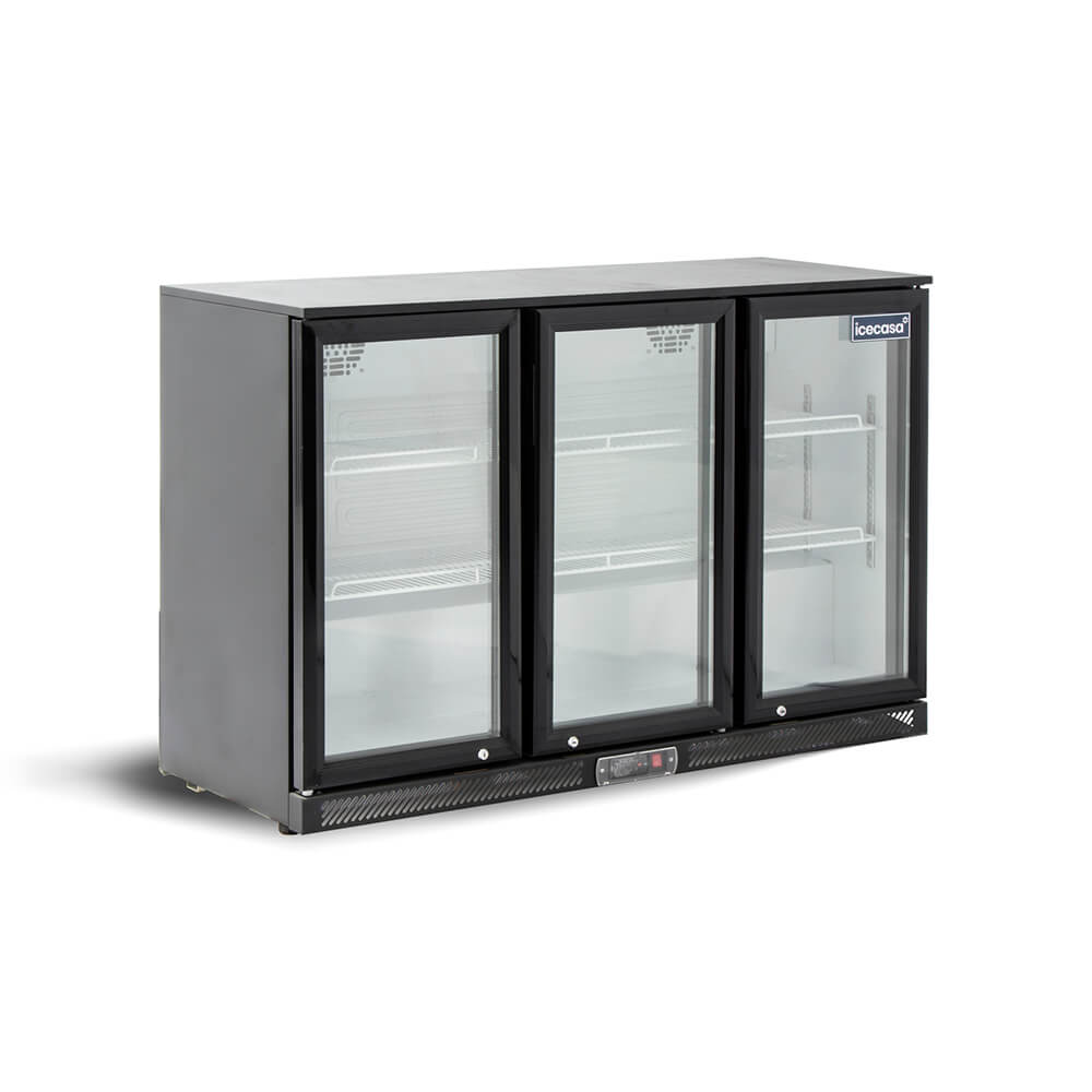 ICECASA Commercial 52.6" 3 Glass Door Back Bar Beer Cooler Beverage Refrigerator 11.7 Cu.ft | ICE-320H